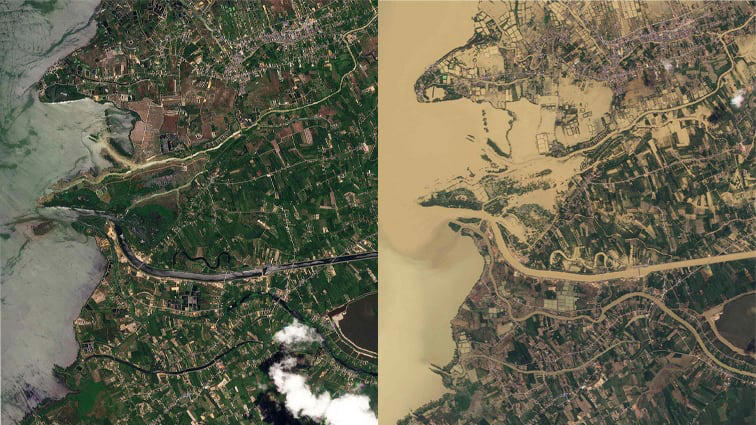 Before and after: Satellite photos show effect of Cyclone Ditwah
