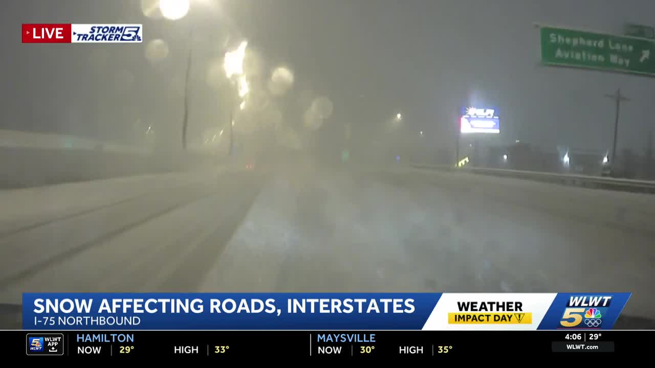 Overnight snowfall impacting morning road conditions