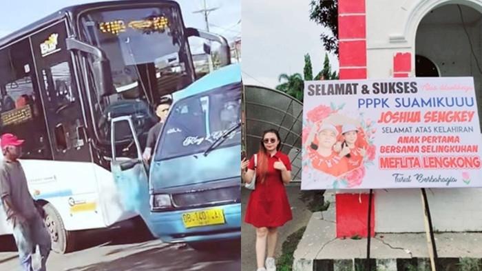 2 Kejadian Viral di Sulut: Sopir Angkot vs Bus BTS, Wanita Beri Selamat ke Suami