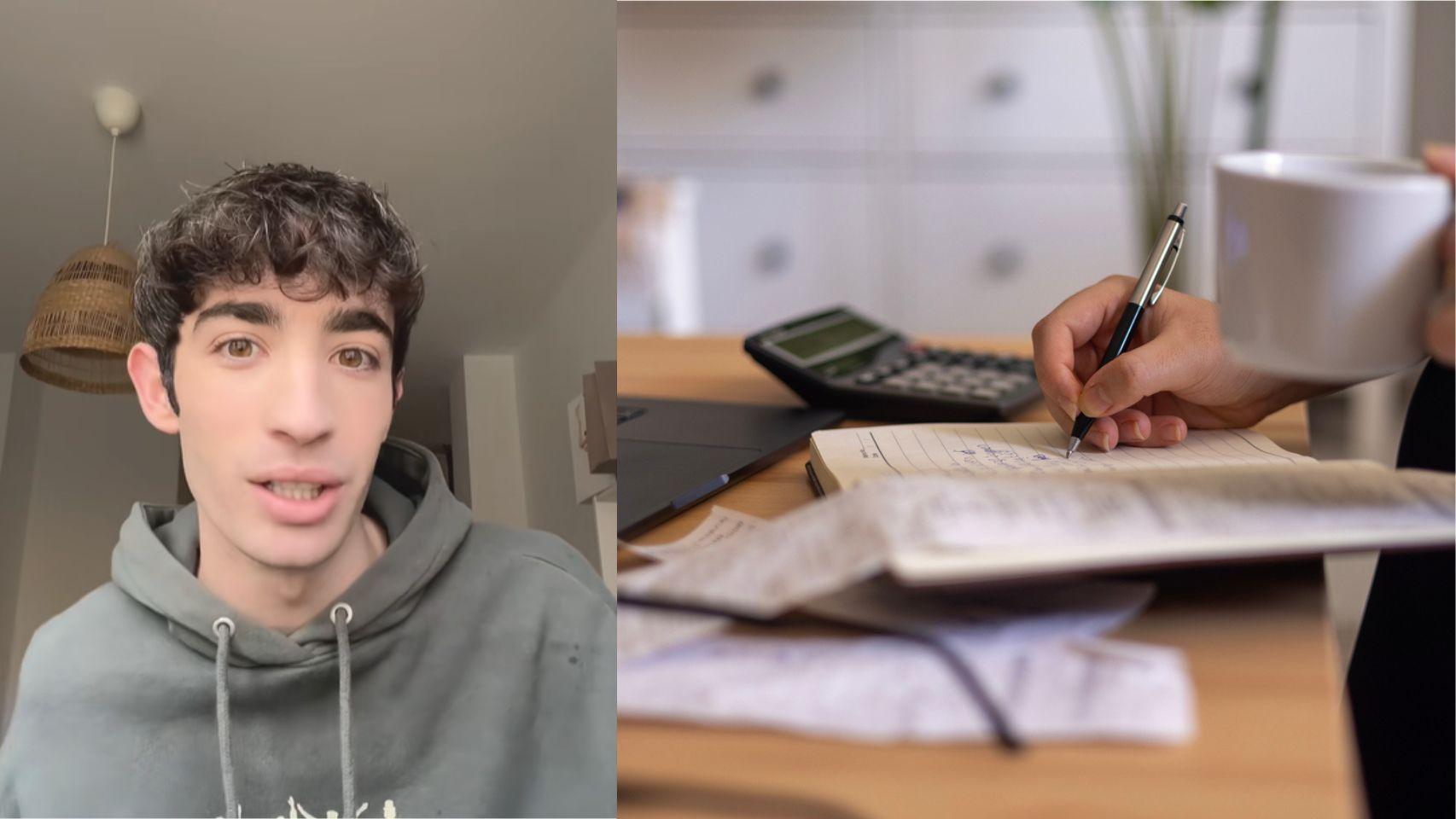Alex, estudiante, acerca de lo que gasta al mes: 