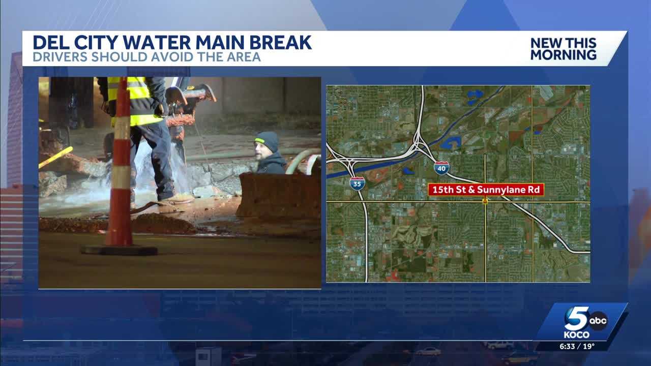 Crews work to repair water main break in Del City