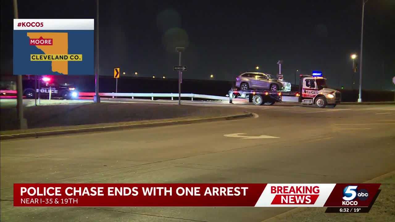 Suspect arrested after police chase ends in crash on I-35