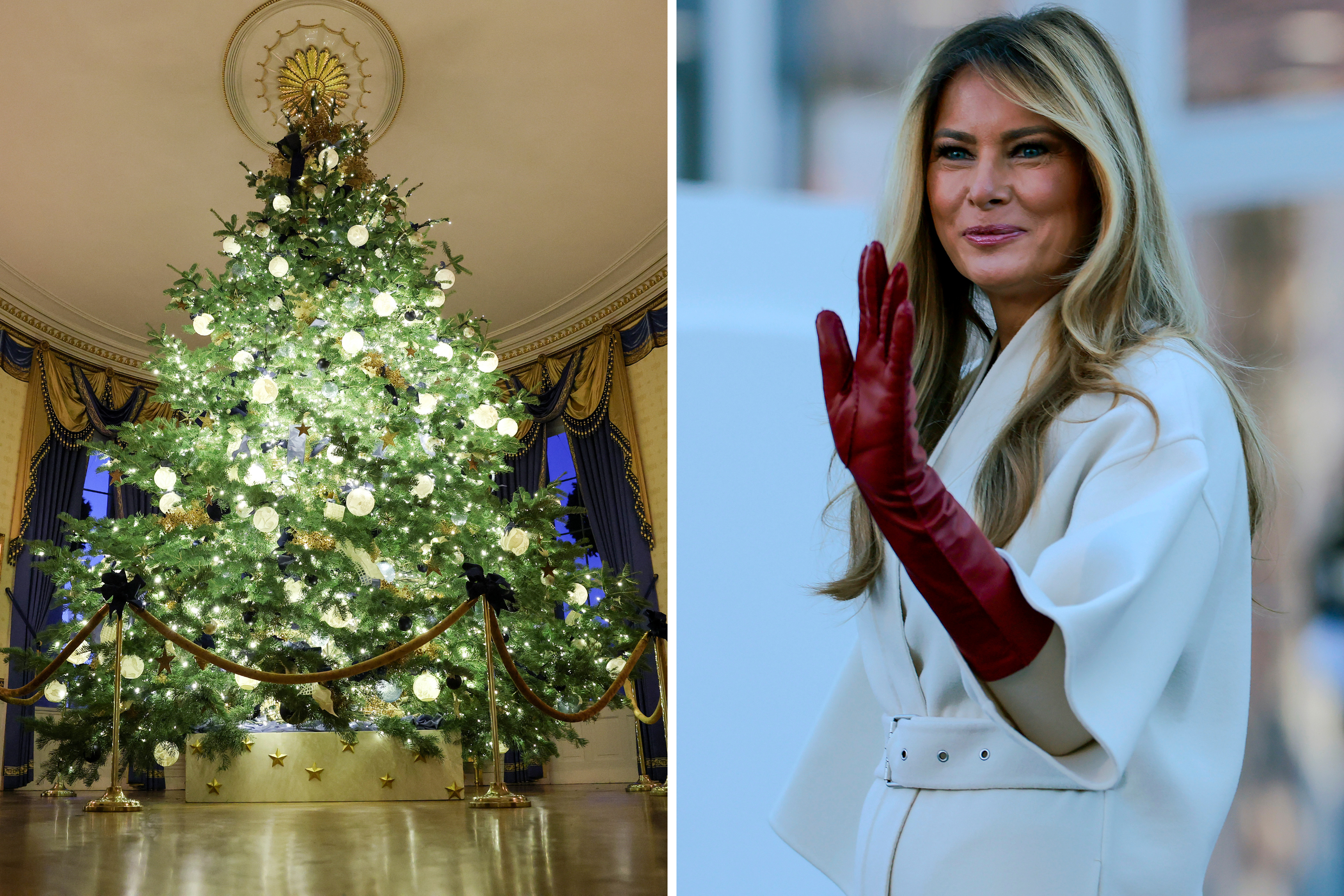 Melania Trump's White House Christmas decorations applauded "queen"