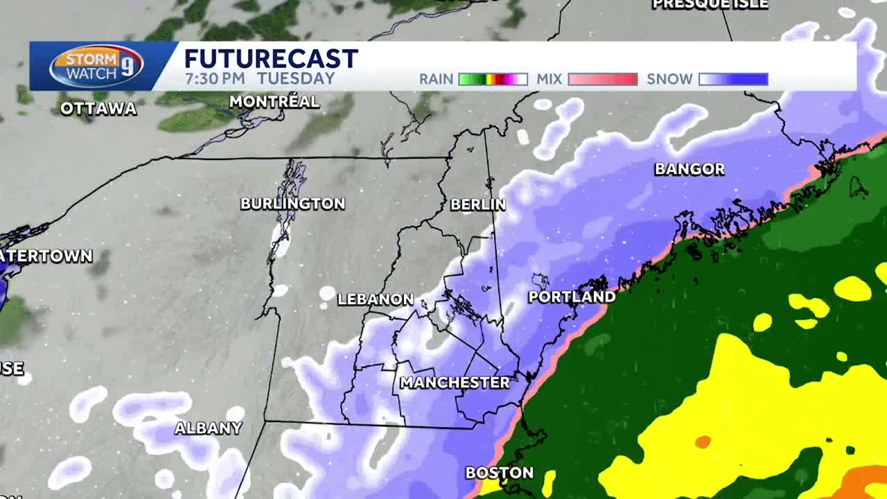 New Hampshire hourly weather: See when snow tapers off