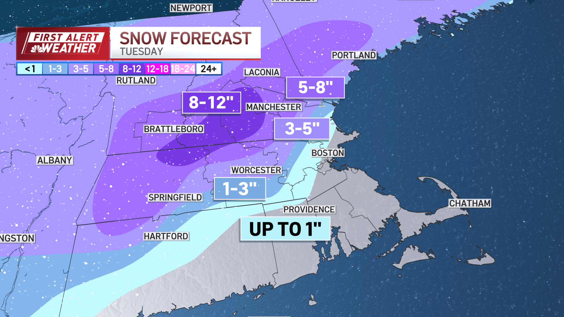 Heavy bursts of snow tonight as winter storm blasts New England