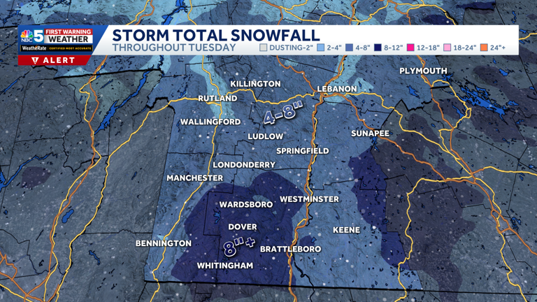 Slick travel, heavy evening traffic from snow in Vermont and New York ...