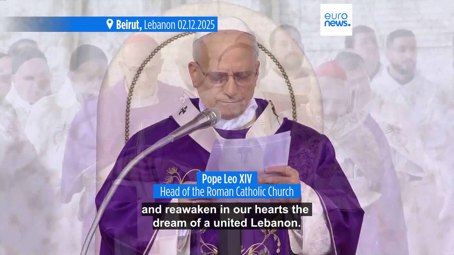 Pope Leo XIV urges unity and peace at interfaith gathering in Lebanon