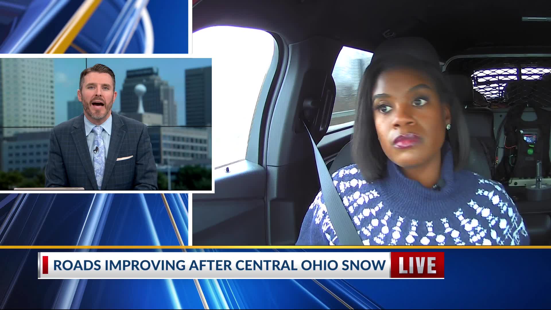 Road conditions improving after overnight snow
