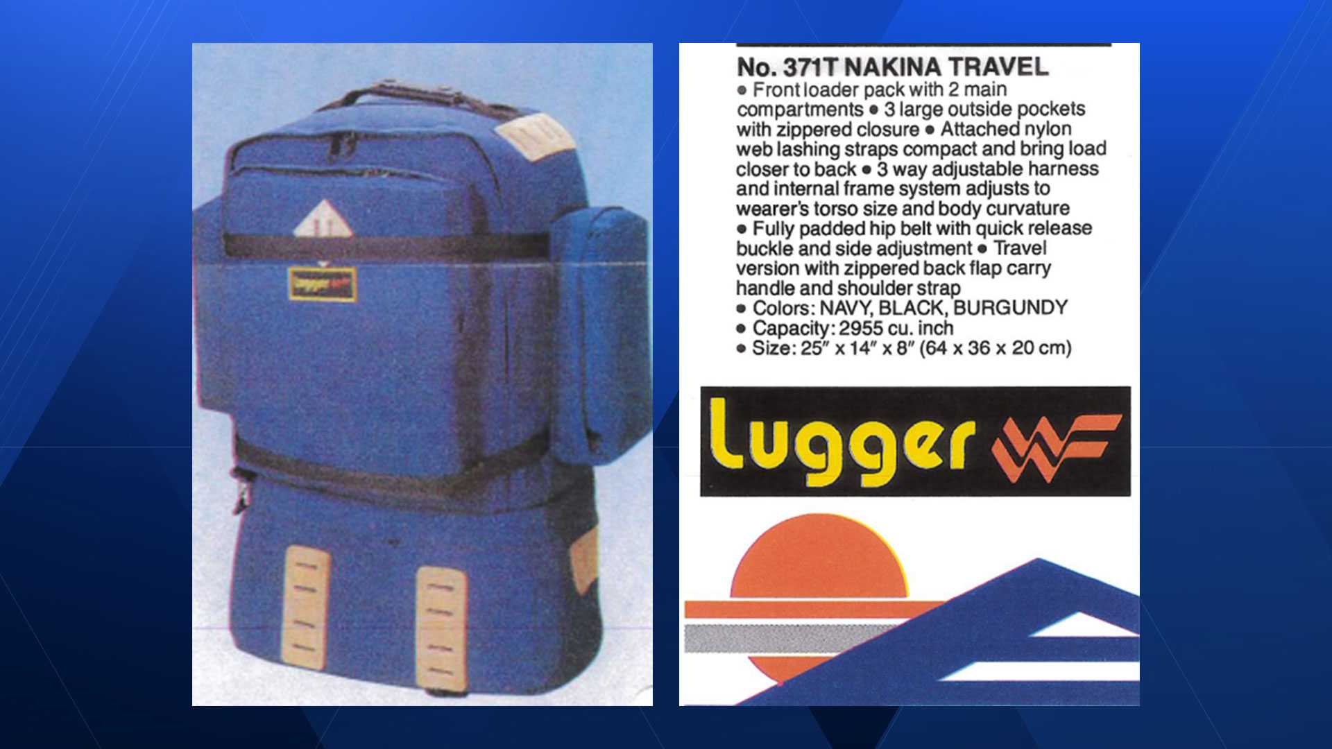 Image of missing backpack released in push for tips in 2001 killing of ...