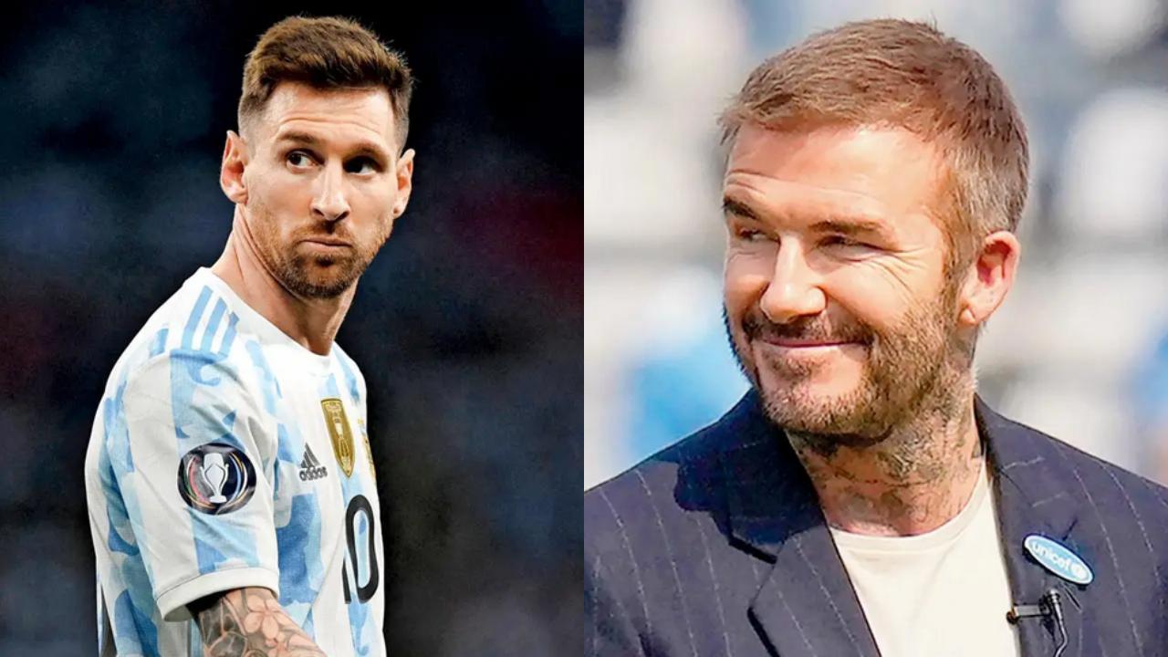 Legendary footballer David Beckham lauds Lionel Messi at an event in India