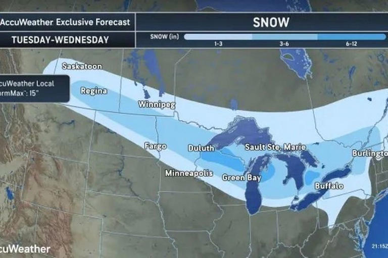 Eerie deep purple map shows colossal winter storm making its way to New ...