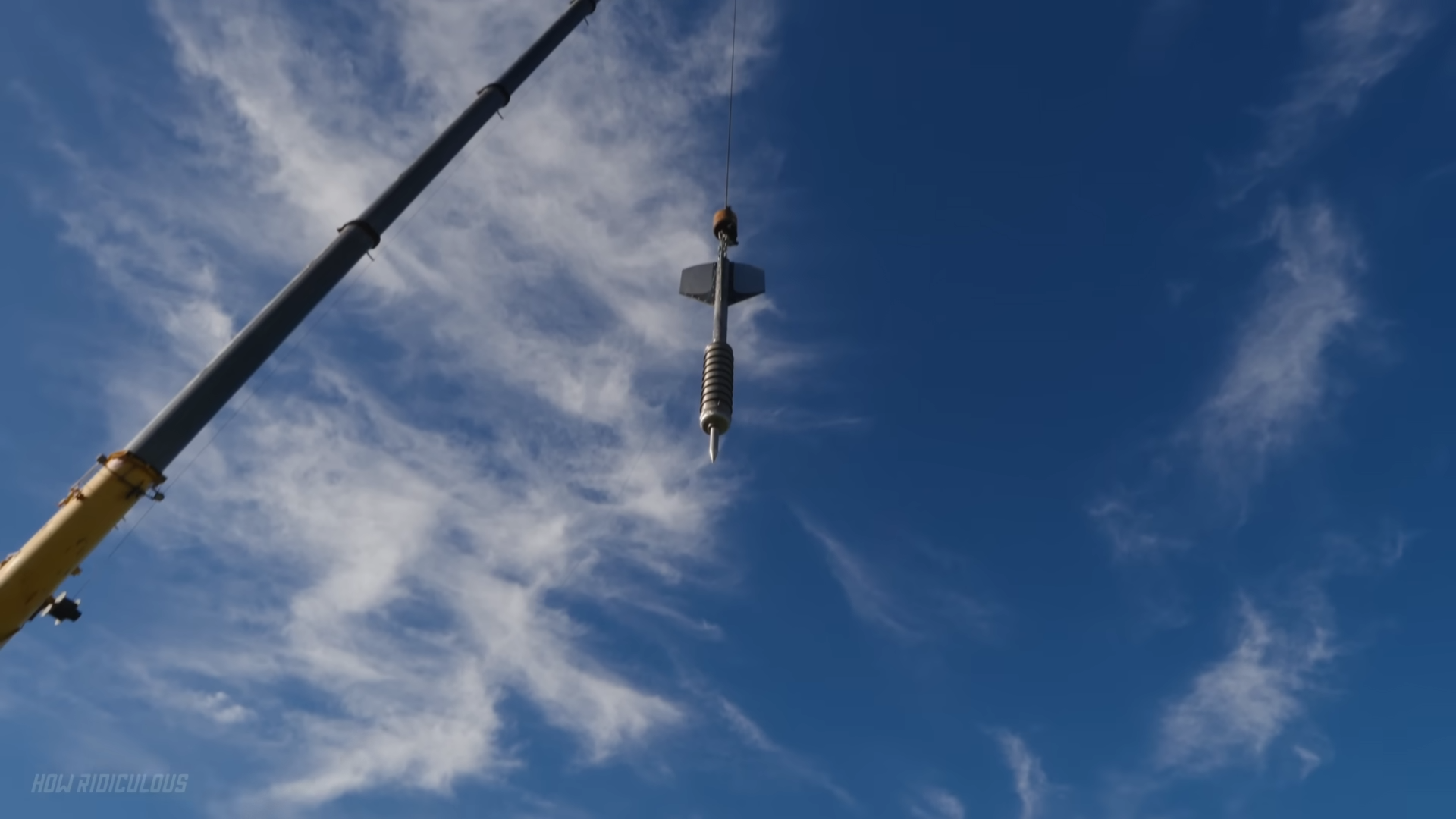 This 1300lbs dart dropped from 200 feet destroys everything in its path ...