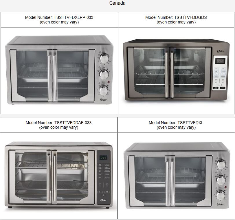 Health Canada expands recall on Oster toaster ovens that have burned ...