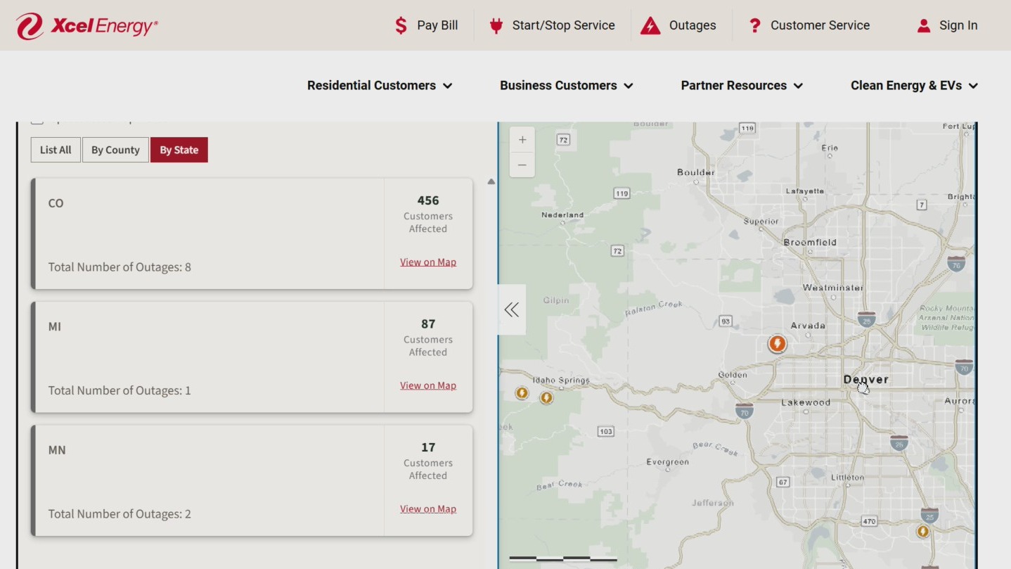 Power outages impacting customers along the foothills in Colorado