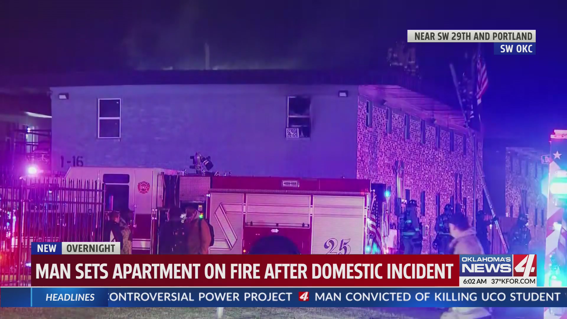 One in custody after apartment fire in SW Oklahoma City