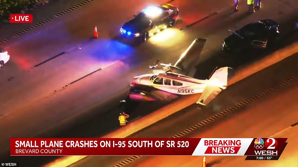 Plane crashes into cars amid emergency landing on Florida interstate