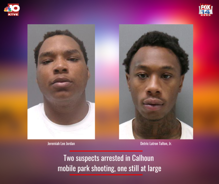 Two suspects arrested in Calhoun mobile park shooting, one still at large
