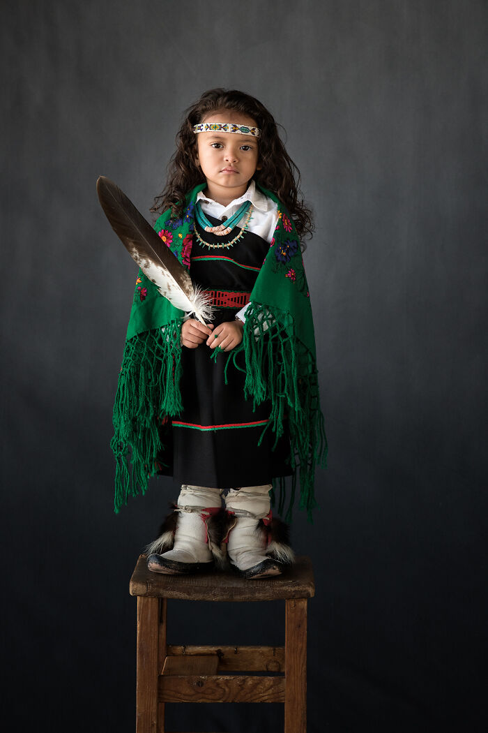 16 authentic portraits of Native Americans posing in traditional regalia