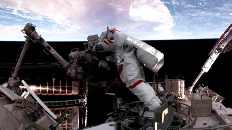 Chinese astronauts inspect damaged Shenzhou 20 spacecraft during 8-hour ...