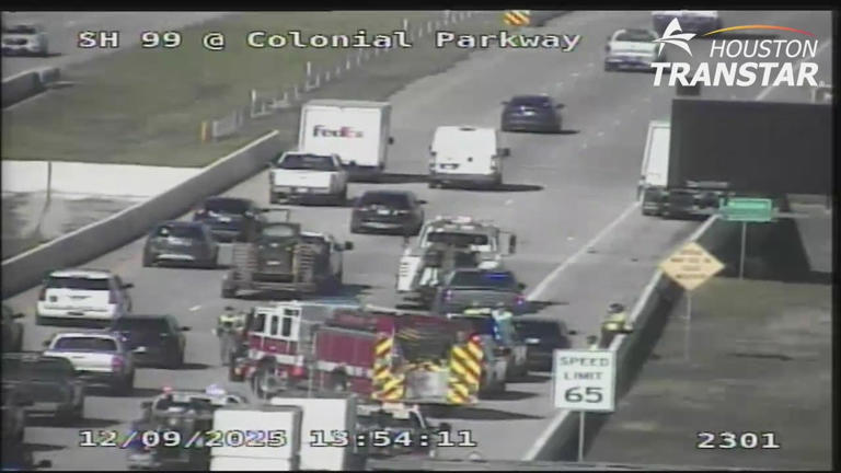 Trooper's vehicle hit by truck during traffic stop on SH 99