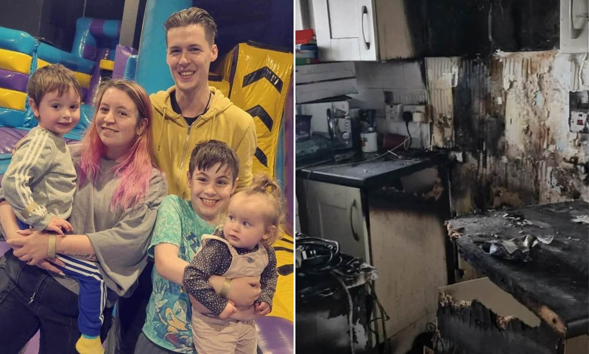 Family lose everything after freak fire destroys their home just weeks ...