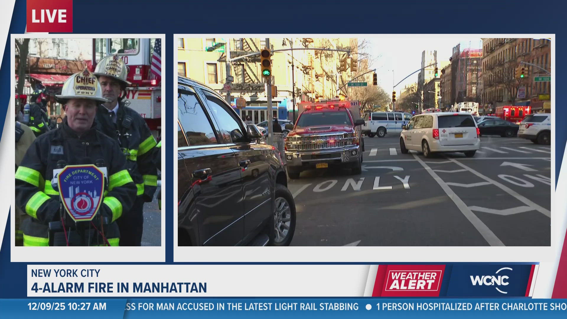 'Through the roof': FDNY on 4-alarm fire, partial building collapse in NYC