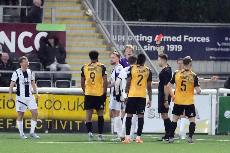 Bath City see another goalkeeper sent off in Maidstone United loss