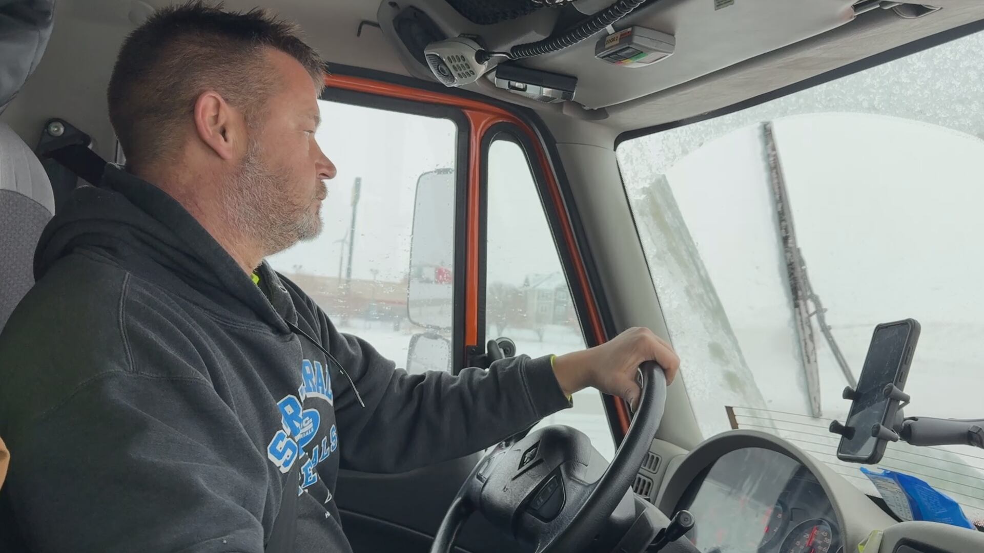 NDDOT snow plow drivers work long shifts to keep roads clear