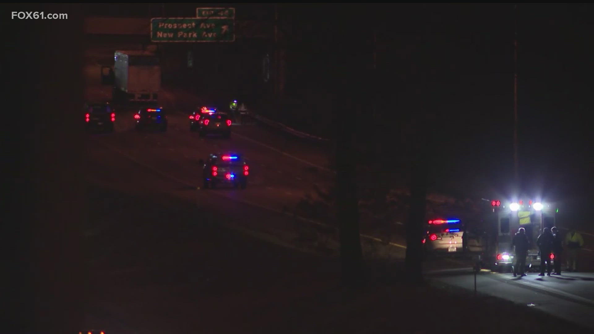 Car vs. pedestrian crash closes I-84 in West Hartford