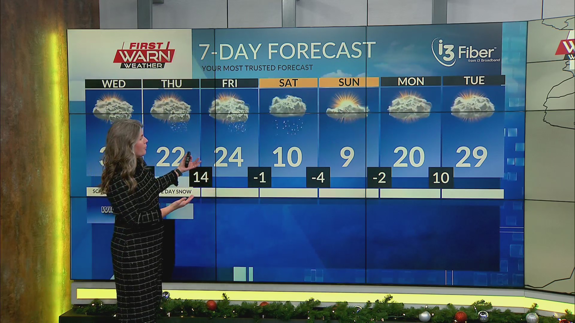 Tuesday late evening first warn forecast 12/9/25