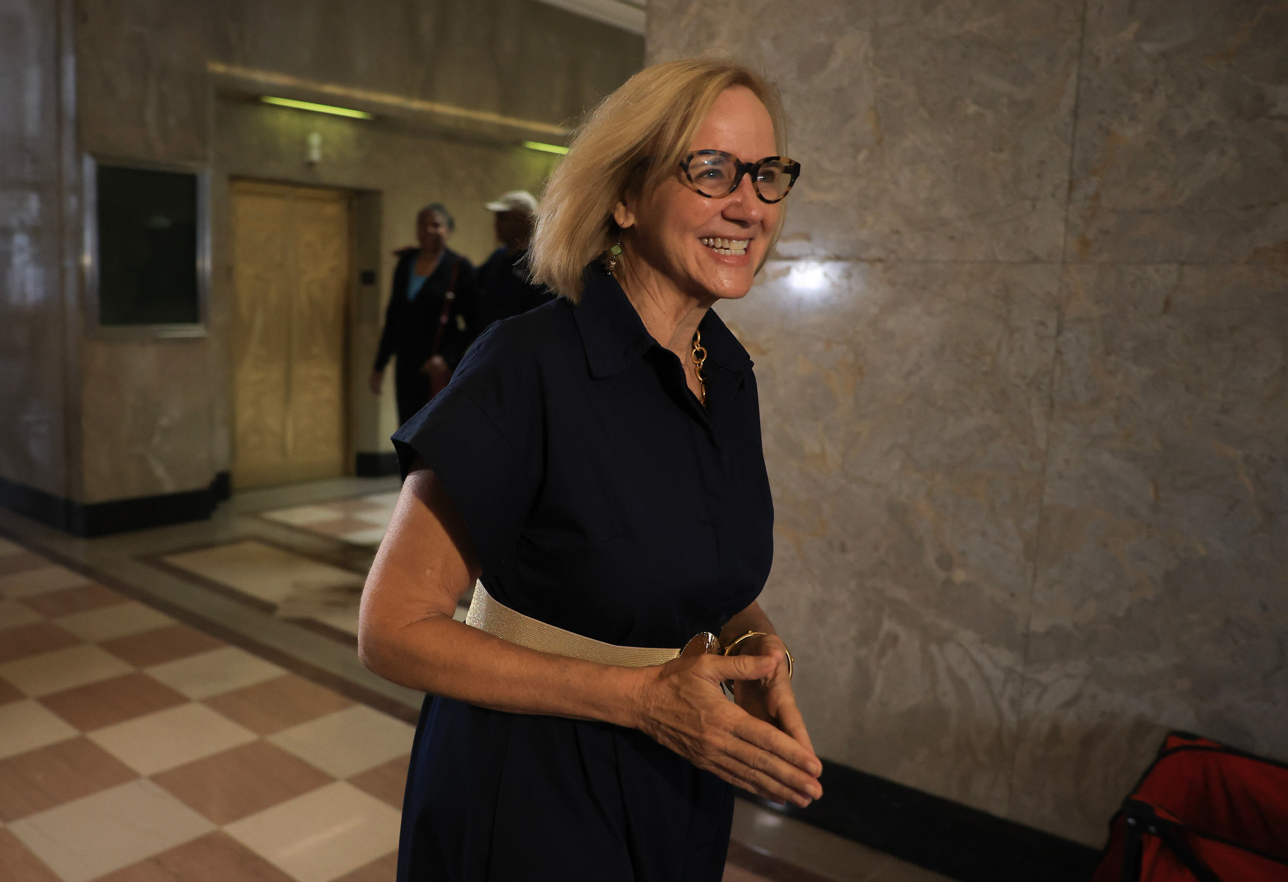 Miami Mayoral candidate Eileen Higgins arrives to vote at a polling place on election day on December 09, 2025 in Miami, Florida. Higgins, a Democrat, faces Republican Emilio González, a former city manager endorsed by President Donald Trump. / Joe Raedle / Getty Images