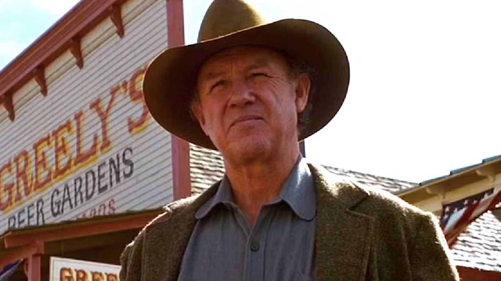 Gene Hackman frowning as Bill Daggett in Big Whiskey
