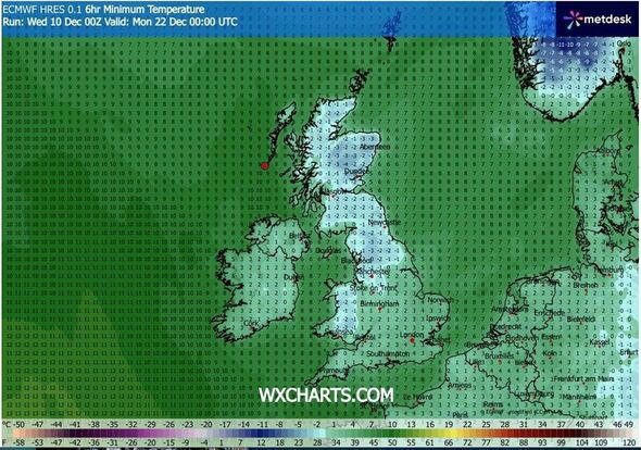 UK snow maps show blizzards hitting as far south as London with -4C freeze