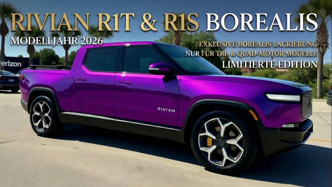 2026 Rivian jetzt mit Borealis-violett Lackierung auf R1T & R1S