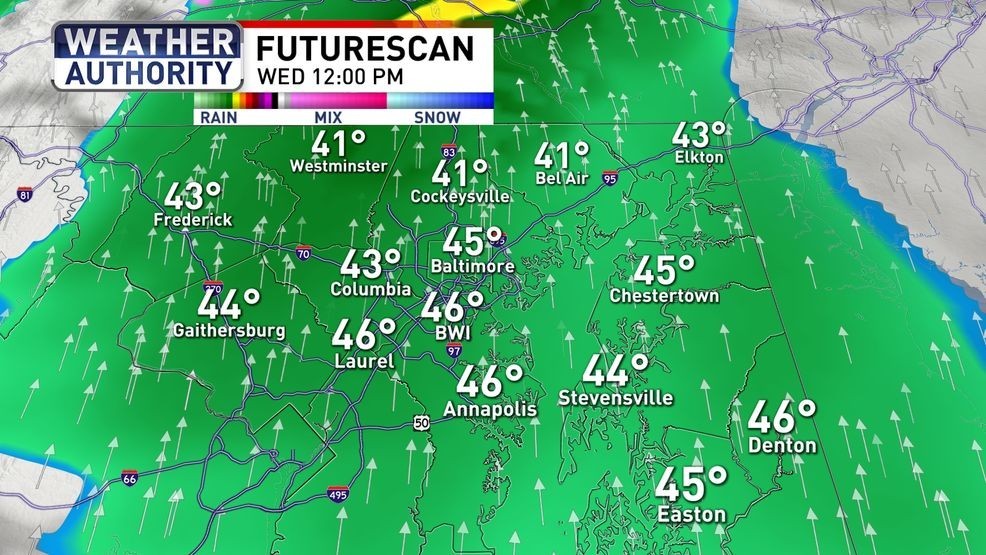 Wet and windy Wednesday with snow returning for the weekend