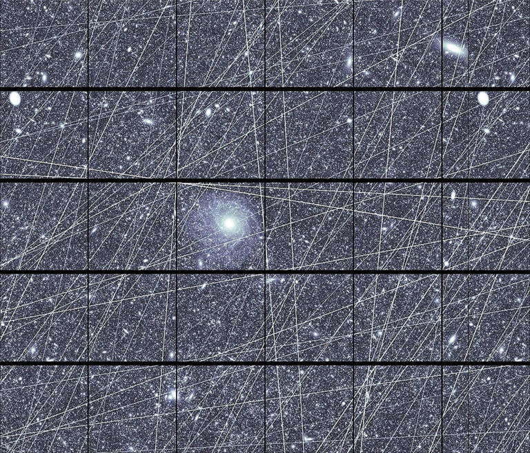 Satellite trails resemble scratches, threaten space telescope views
