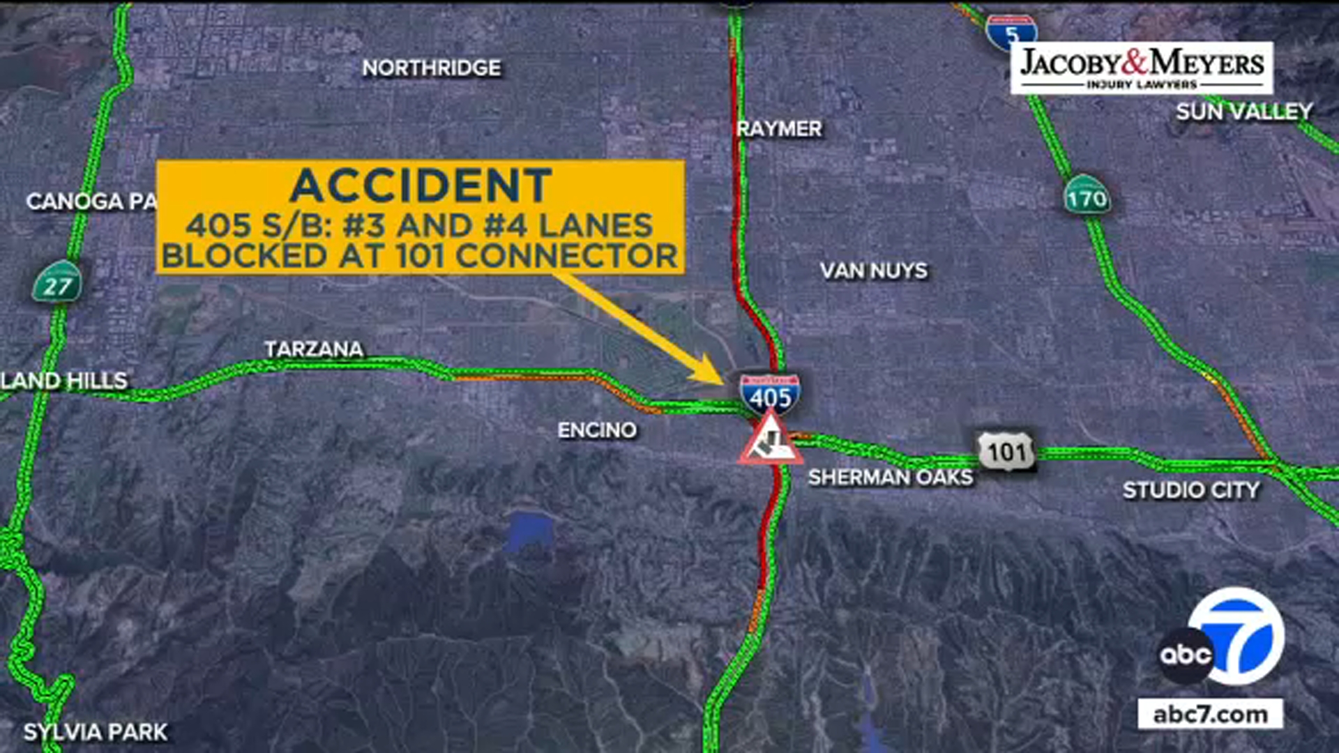 Damage on 405 Freeway in Sherman Oaks causes major morning traffic delay