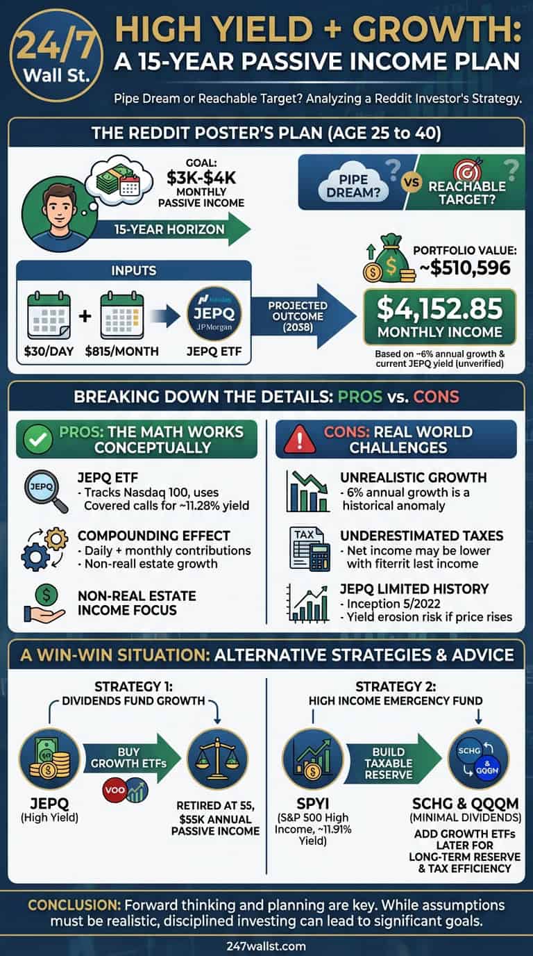 I want $3000 a month in monthly dividends before I turn 40 – Will I regret  not looking for higher growth stocks