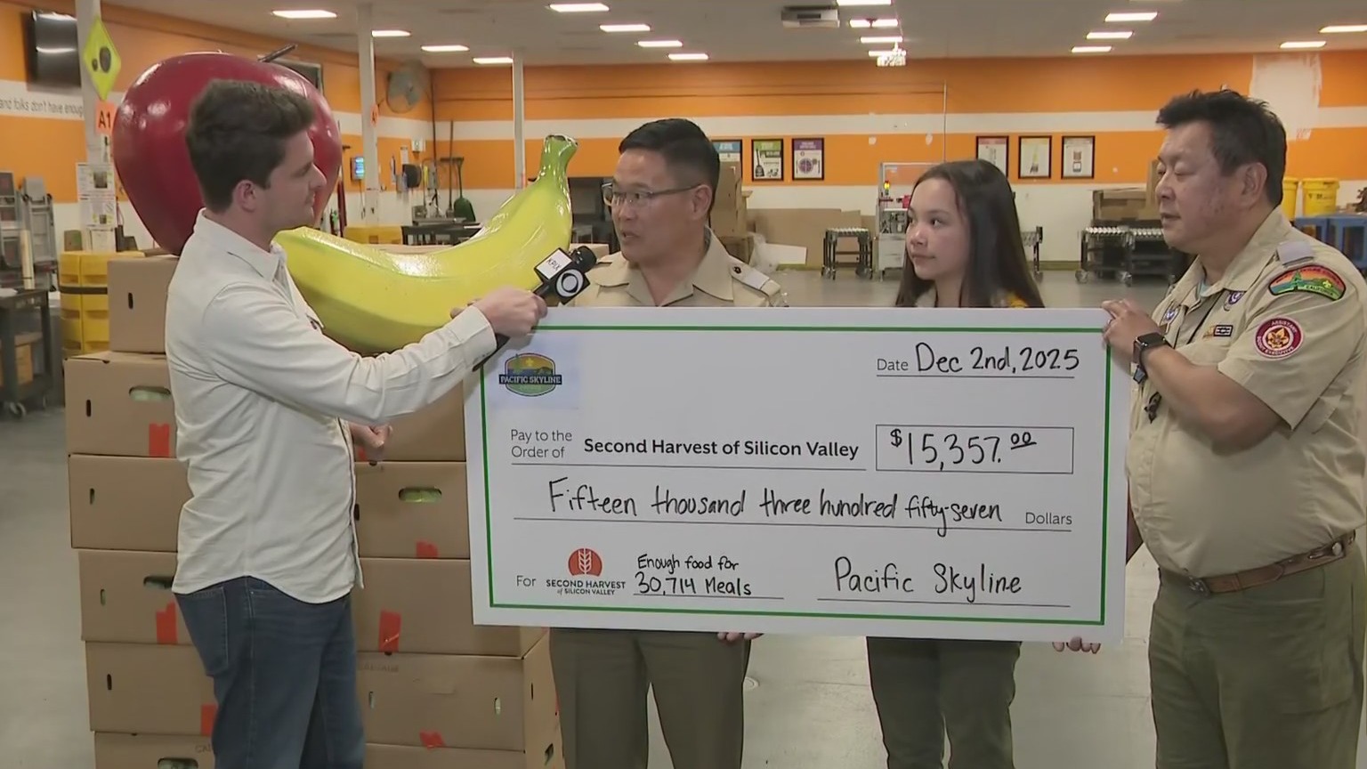 Scouting America donates $15,000 to Second Harvest of Silicon Valley