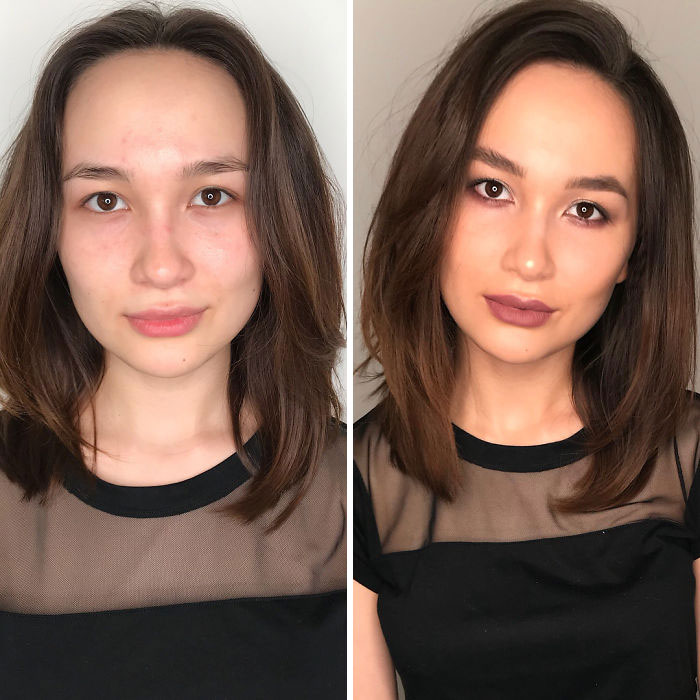 How Women Do Their Own Makeup Vs. How A Professional Does It (29 Pics)