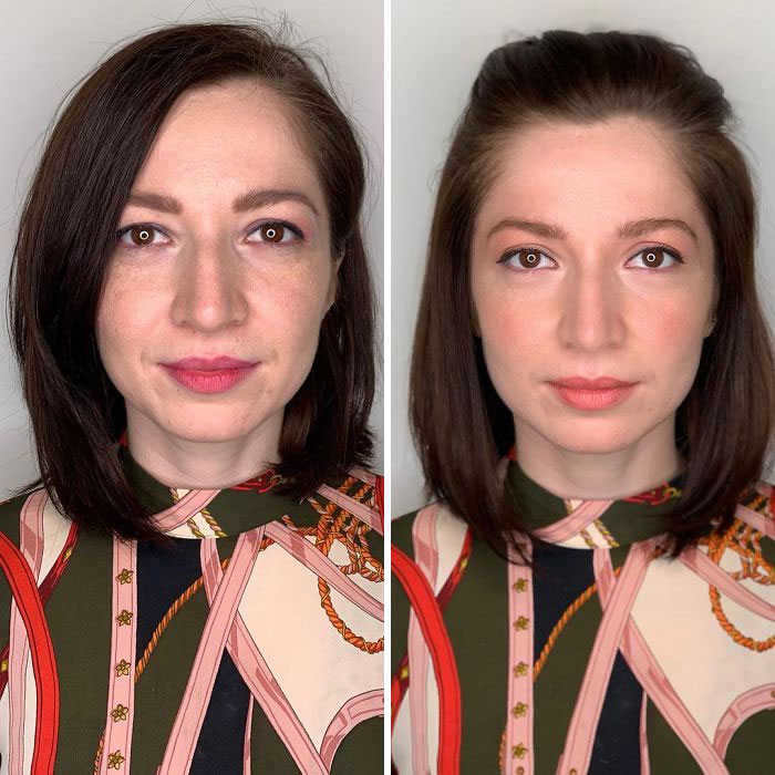 How Women Do Their Own Makeup Vs. How A Professional Does It (29 Pics)