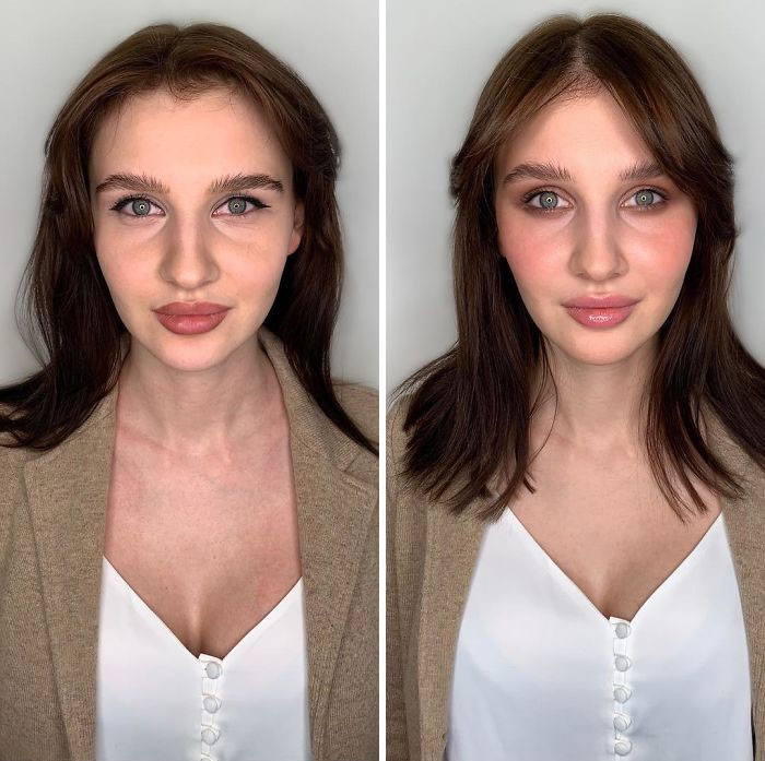 How Women Do Their Own Makeup Vs. How A Professional Does It (29 Pics)