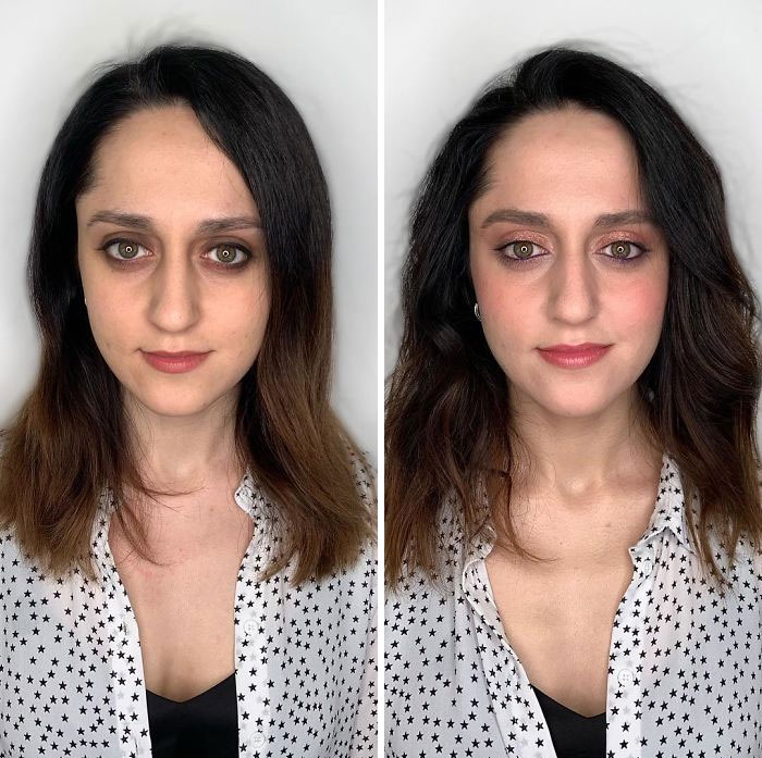 How Women Do Their Own Makeup Vs. How A Professional Does It (29 Pics)