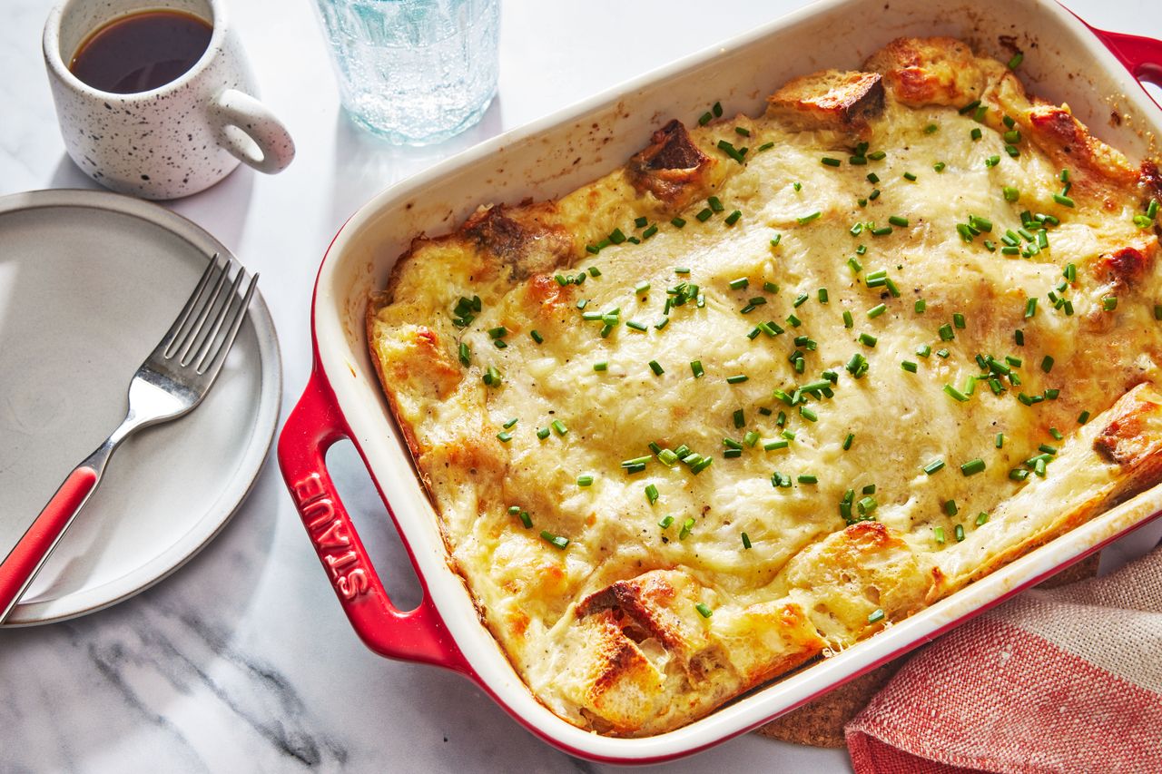 Southern Living Creamy Egg Strata after baking