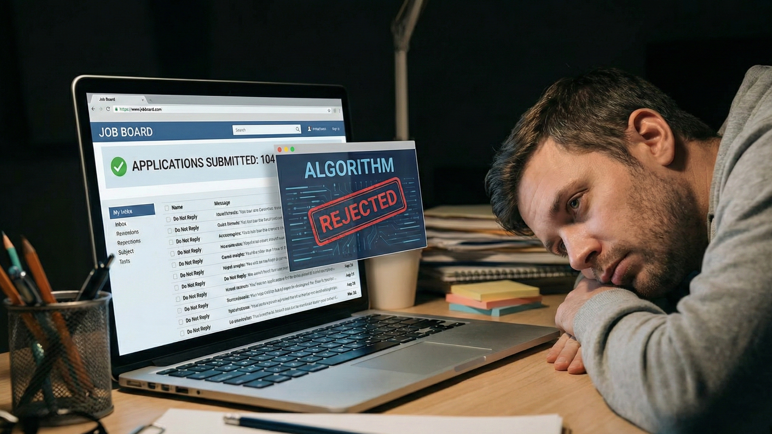 Apply to 100 jobs and hear nothing why the system was rigged against you