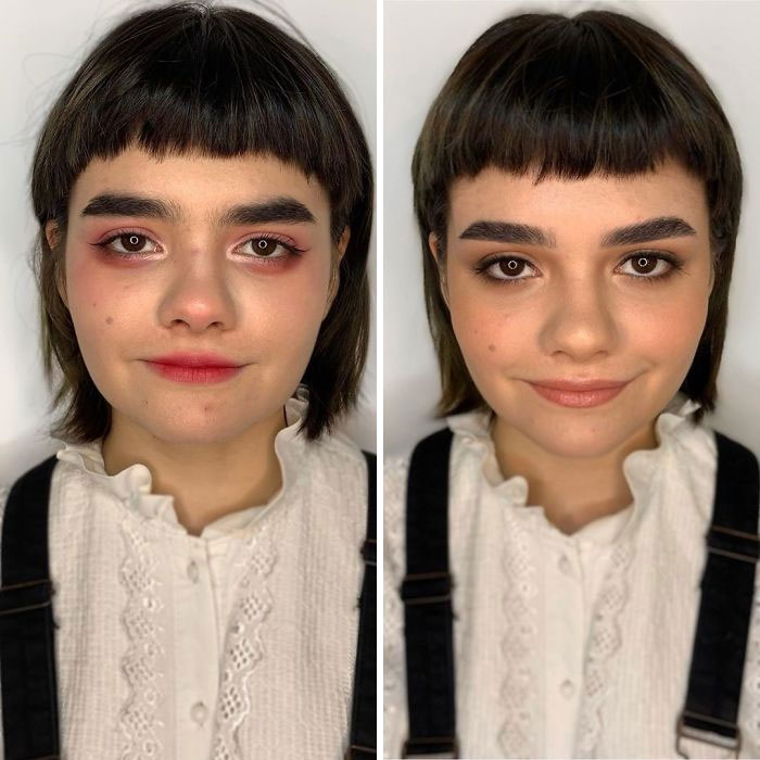 How Women Do Their Own Makeup Vs. How A Professional Does It (29 Pics)