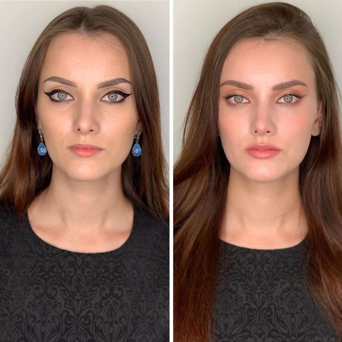 How Women Do Their Own Makeup Vs. How A Professional Does It (29 Pics)