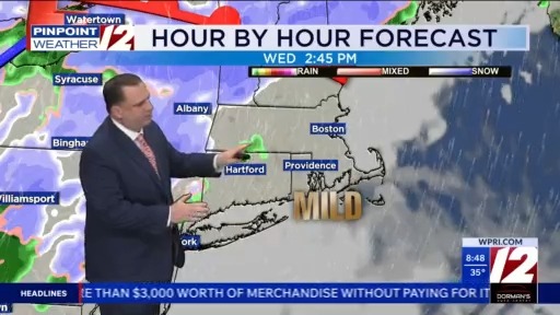 WPRI 12 weather forecast for 12/10/25: Mild today with rain showers late