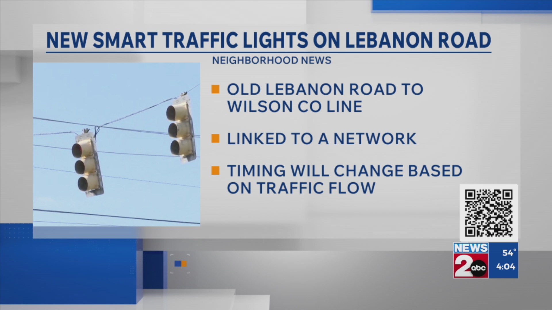 New smart traffic lights on Lebanon Road