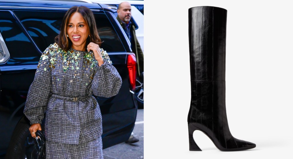 Kerry Washington slides on trendy eel inspired Fendi boots for #39 Wake Up